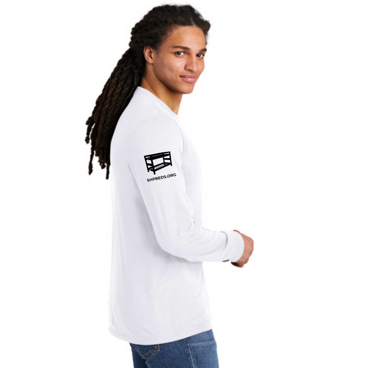Long Sleeve Shirt w/ Chapter Name (WHITE) - Black Logos Only