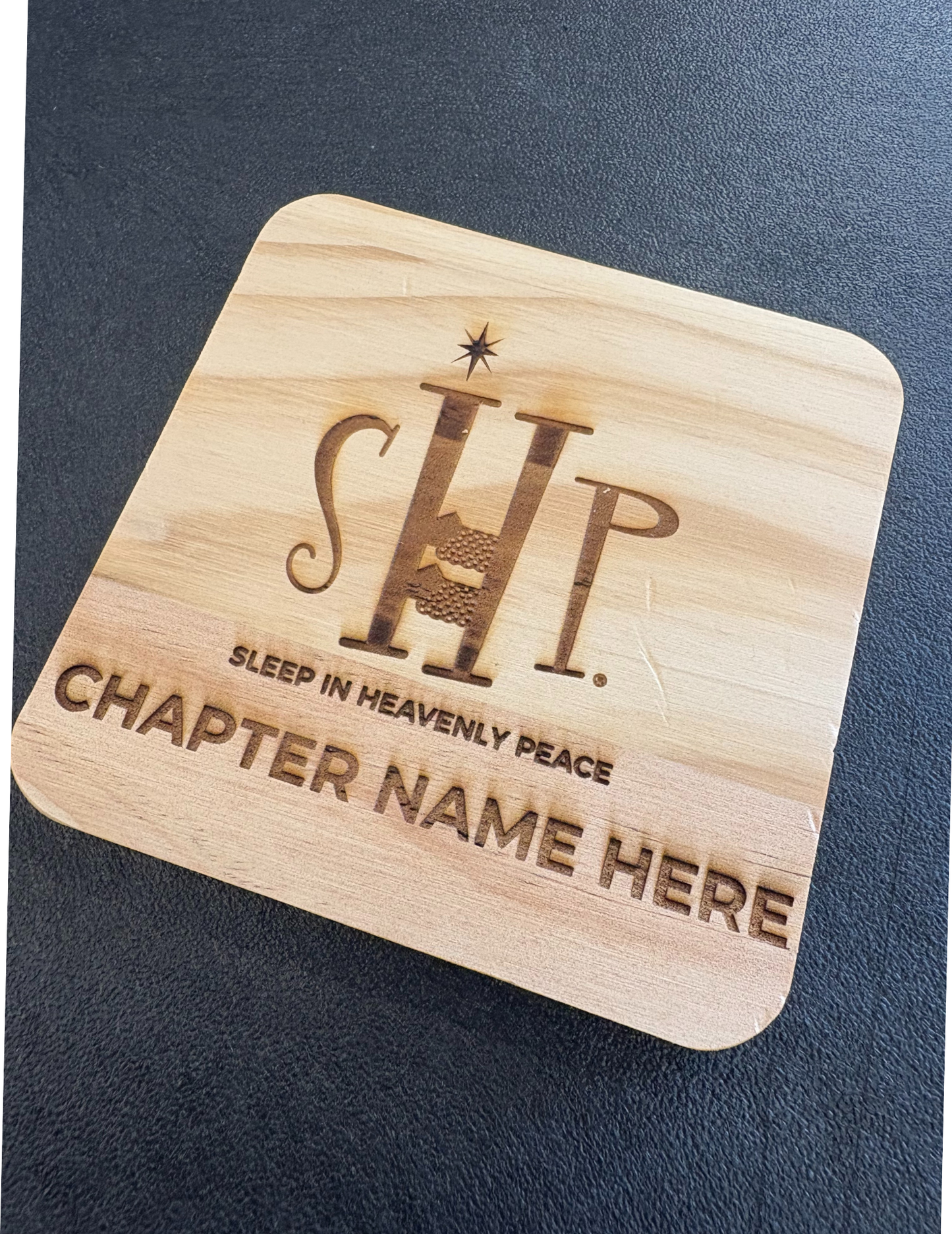 CHAPTER - Round or Square Wood Coasters w/ Laser Engraving