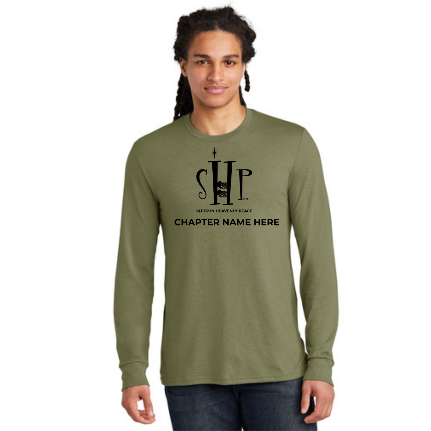 Long Sleeve Shirt w/ Chapter Name (MILITARY GREEN FROST) - Black or White Logos
