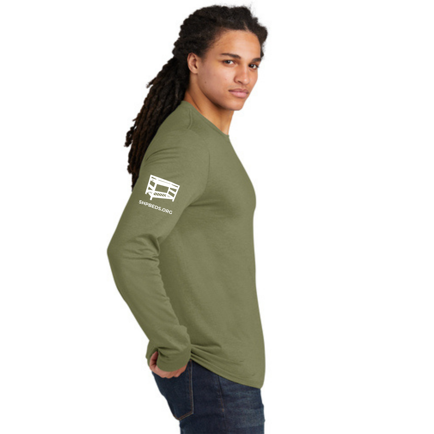 Long Sleeve Shirt w/ Chapter Name (MILITARY GREEN FROST) - Black or White Logos