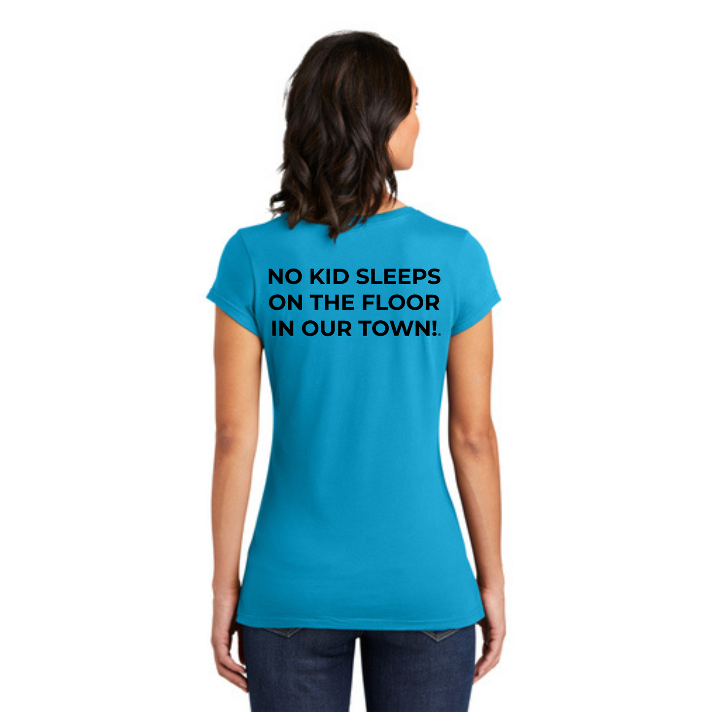 Women's Official Staff T-Shirt with Chapter Name (Turquoise) White & Black Print