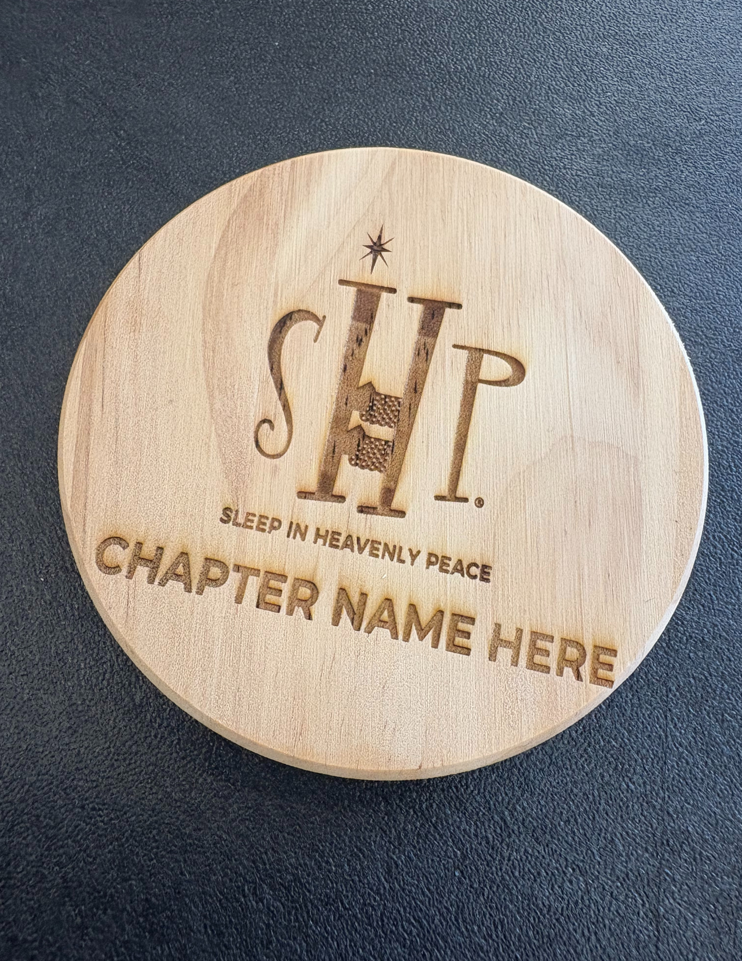 CHAPTER - Round or Square Wood Coasters w/ Laser Engraving