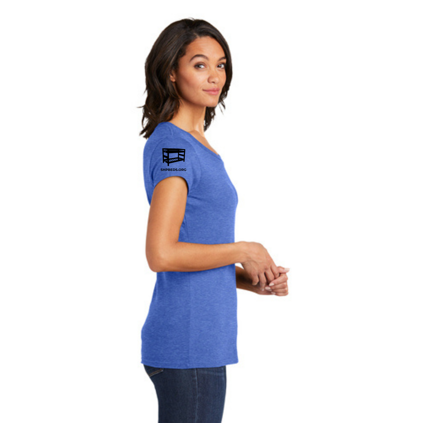 Women's Official Staff T-Shirt with Chapter Name (Blue) White & Black Print