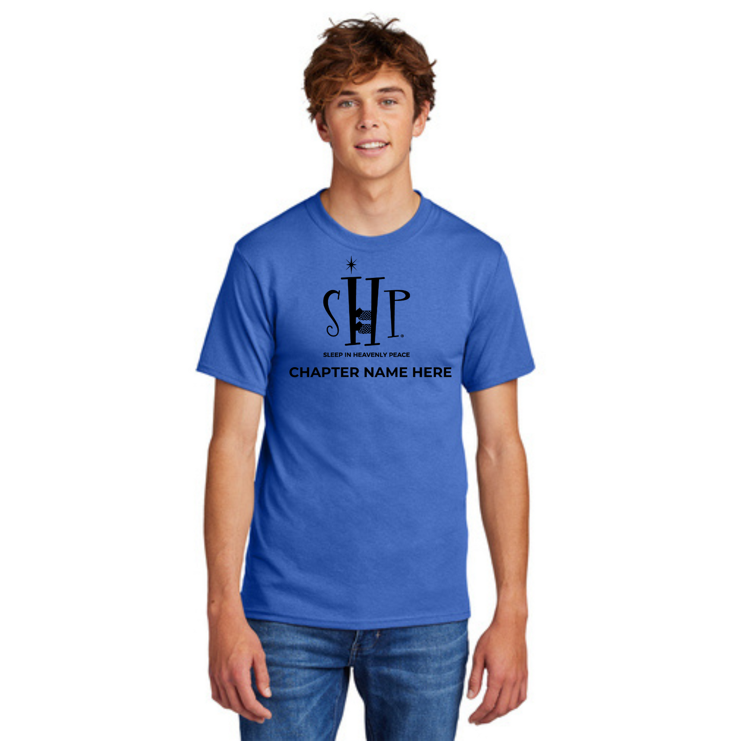 Official Staff T-Shirt (TALL) with Chapter Name (Royal Blue) White & Black Print