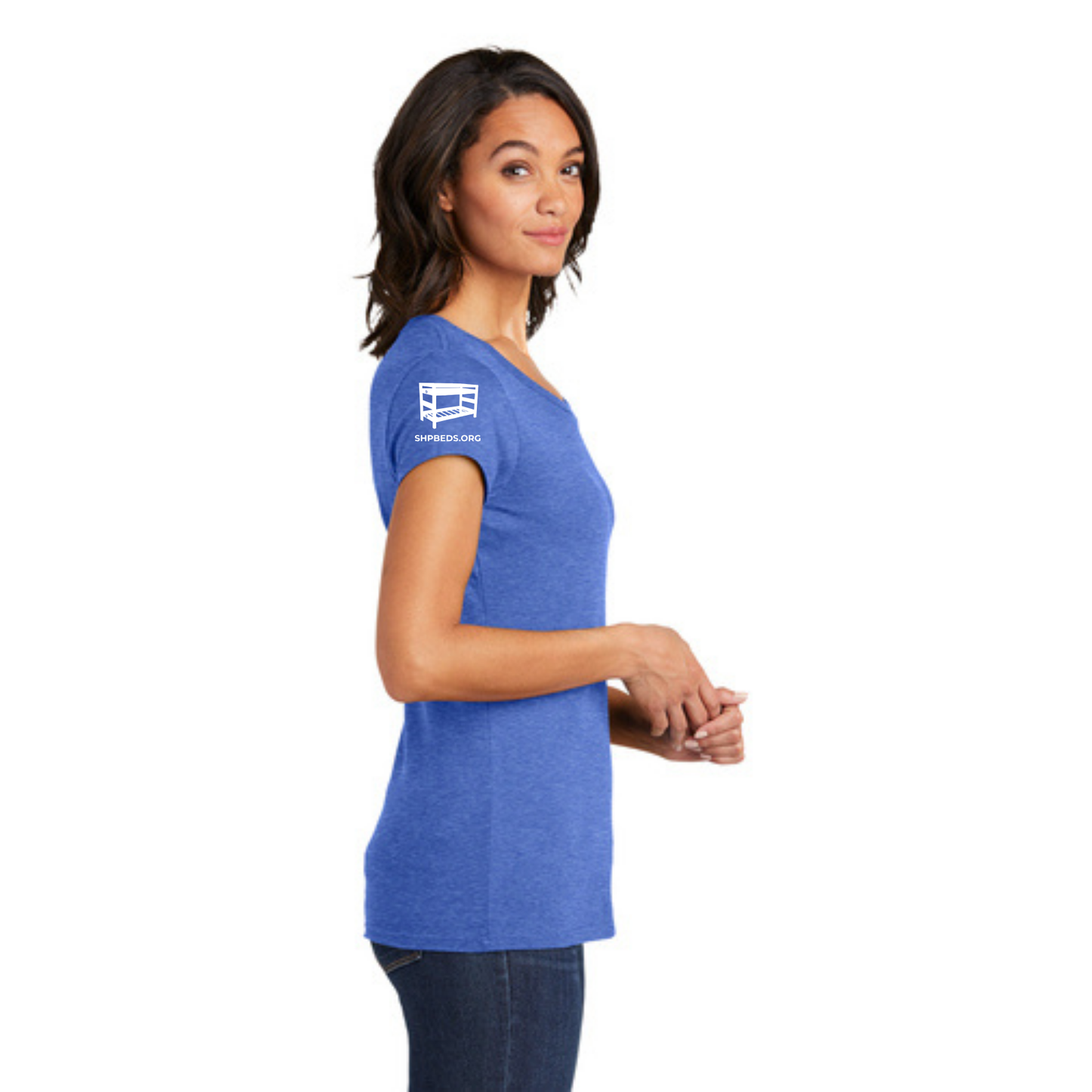 Women's Official Staff T-Shirt with Chapter Name (Blue) White & Black Print