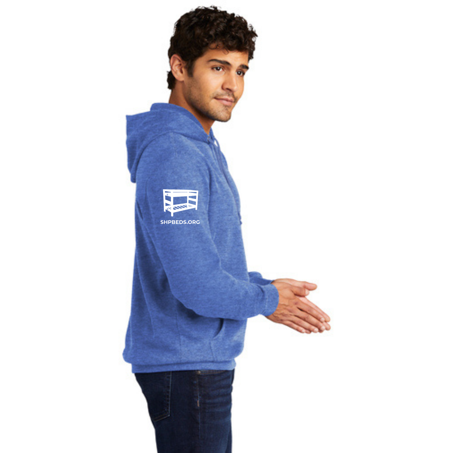 Official Staff Hoodie with Chapter Name (Heather Blue) White and Black Print