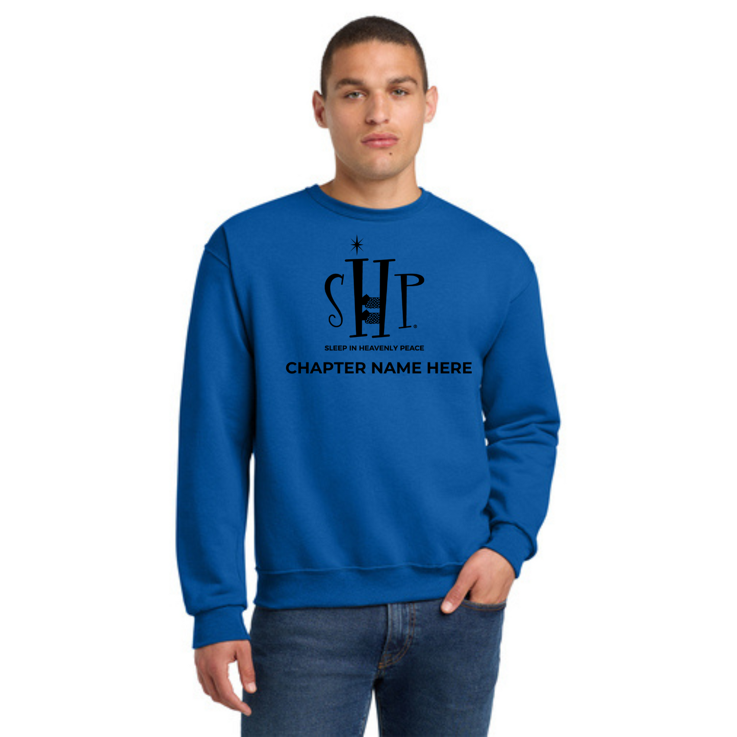 Crewneck Sweatshirt w/ Chapter Name (ROYAL) - Black or White Logos