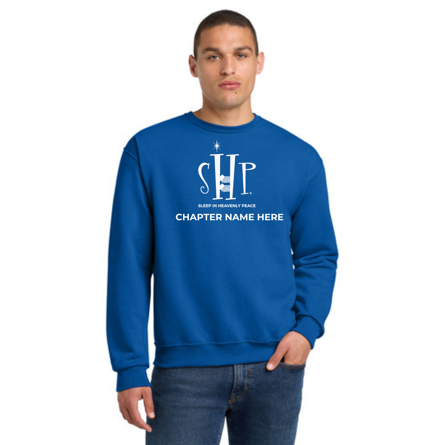 Crewneck Sweatshirt w/ Chapter Name (ROYAL) - Black or White Logos
