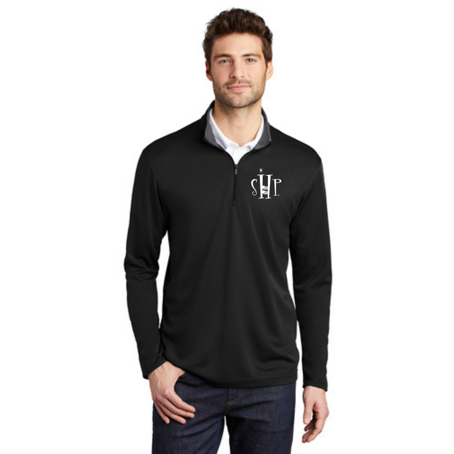 1/4 Zip Performance Long Sleeve w/ Embroidery - "SHP" LOGO