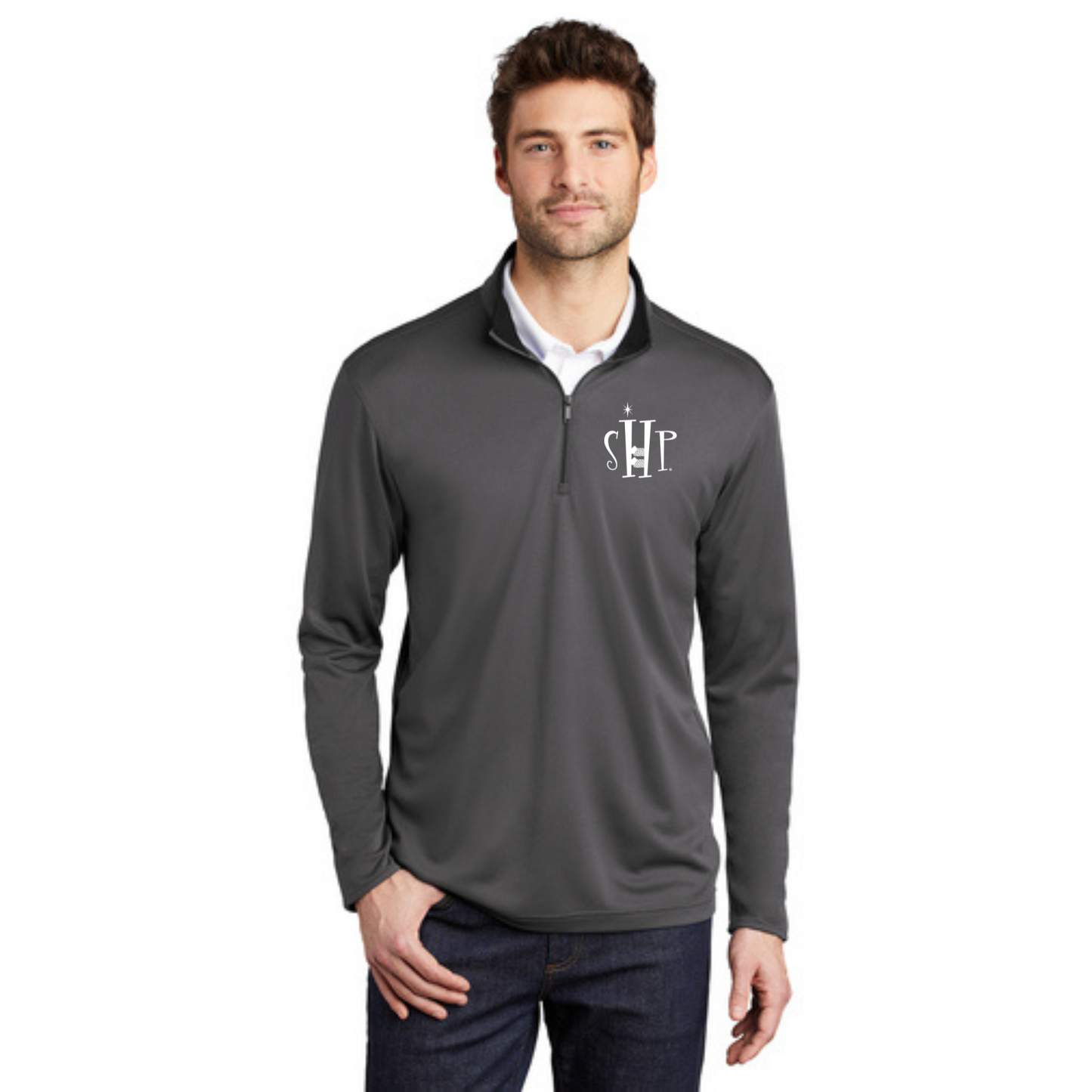 1/4 Zip Performance Long Sleeve w/ Embroidery - "SHP" LOGO