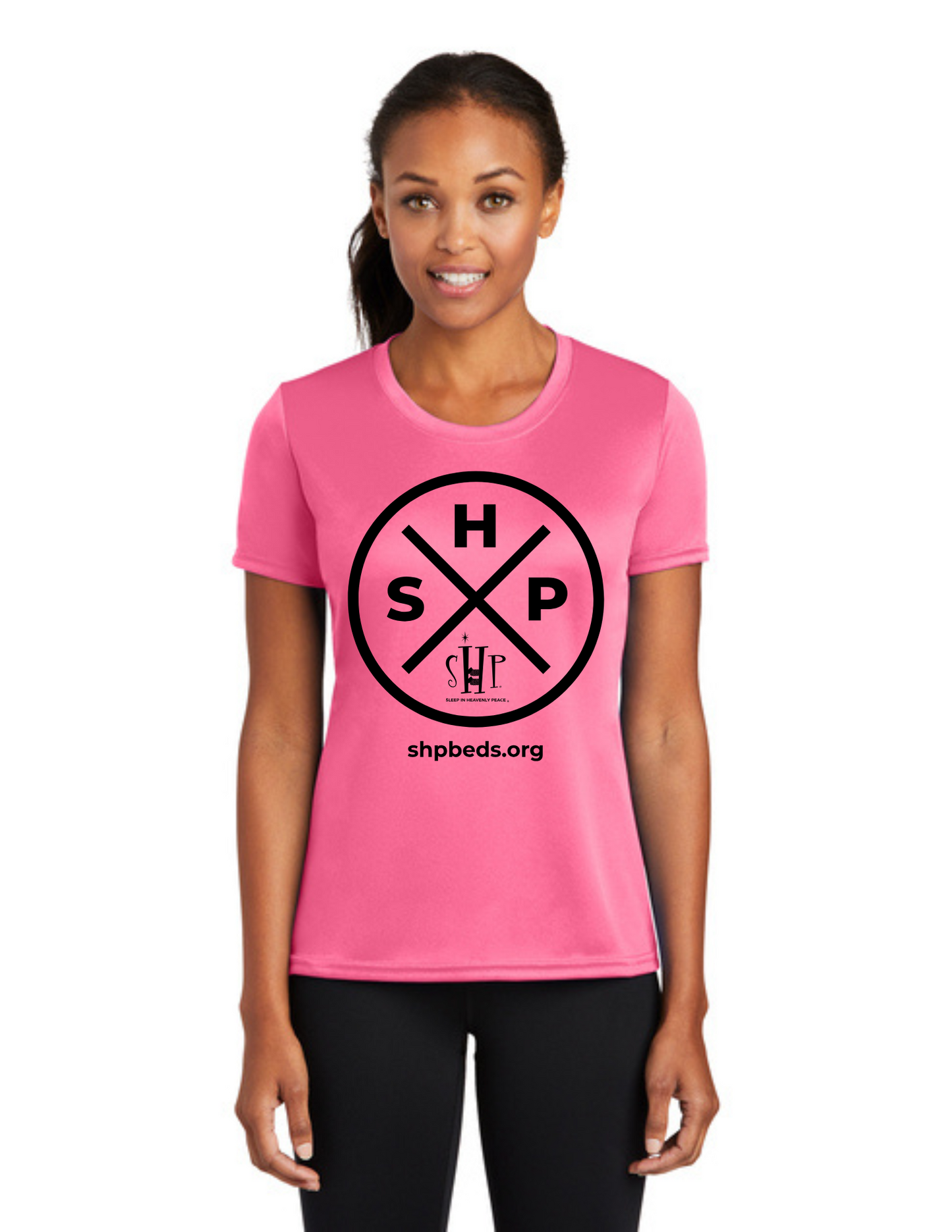 LEGACY - (WOMEN’S) Short Sleeve UV Performance Shirt (NEON PINK) - "SLEEP CIRCLE" LOGO