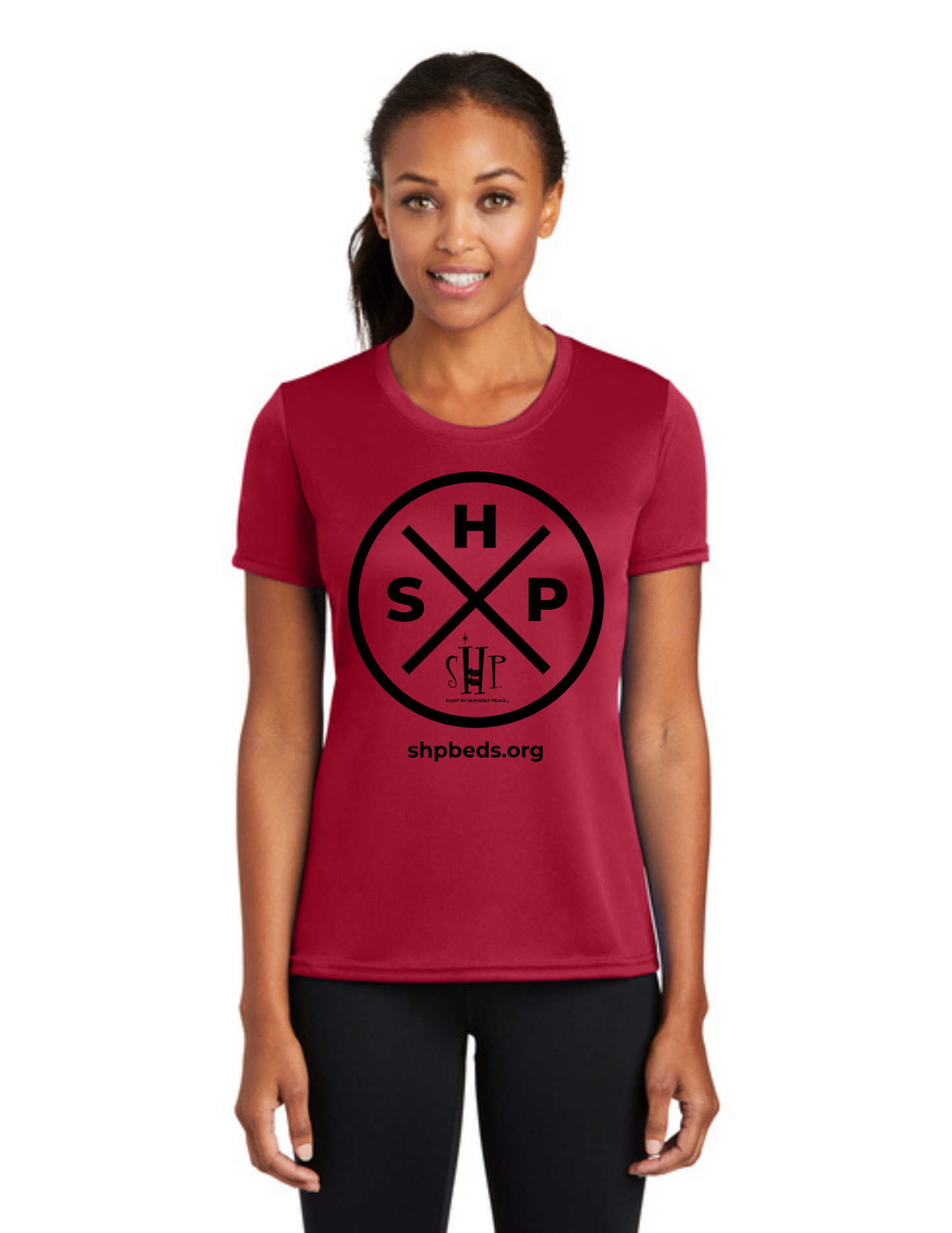 LEGACY - (WOMEN’S) Short Sleeve UV Performance Shirt (RED) - "SLEEP CIRCLE" LOGO
