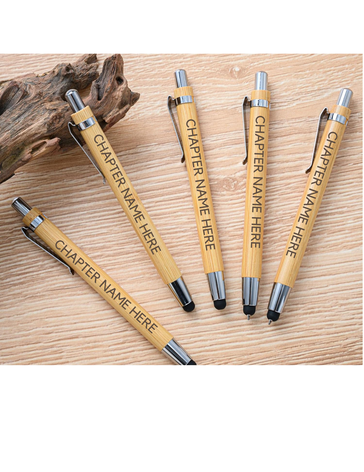 CHAPTER - Bamboo Pen with Stylus Tip w/ Laser Engraving