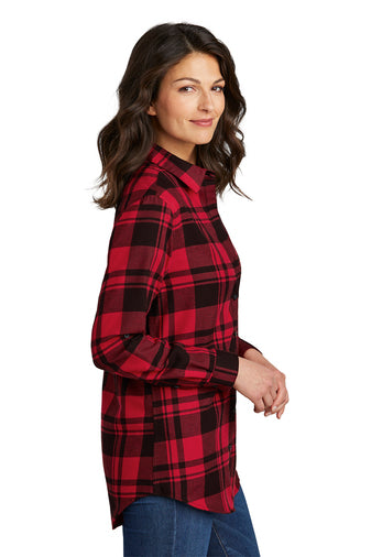 Womens SHP Long Sleeve Flannel Tunic Shirt