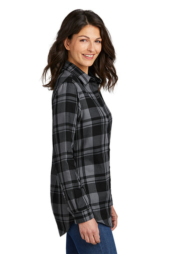 Womens SHP Long Sleeve Flannel Tunic Shirt