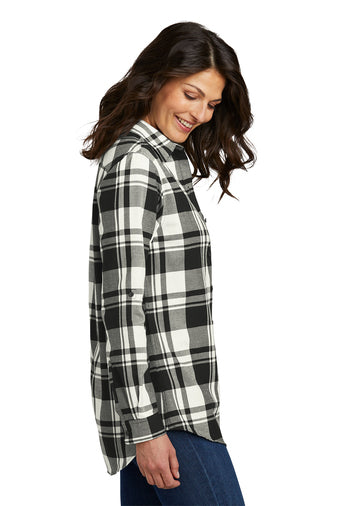 Womens SHP Long Sleeve Flannel Tunic Shirt