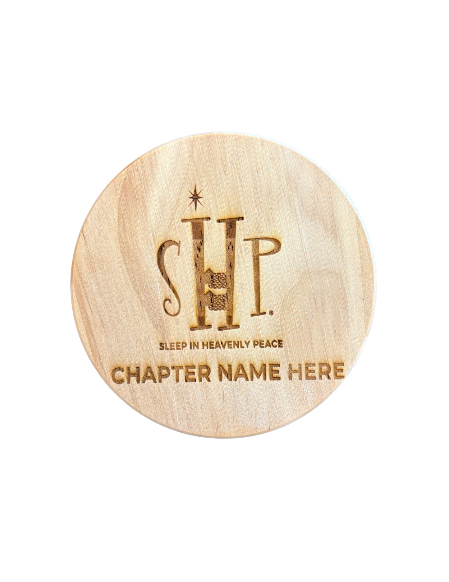 CHAPTER - Round or Square Wood Coasters w/ Laser Engraving