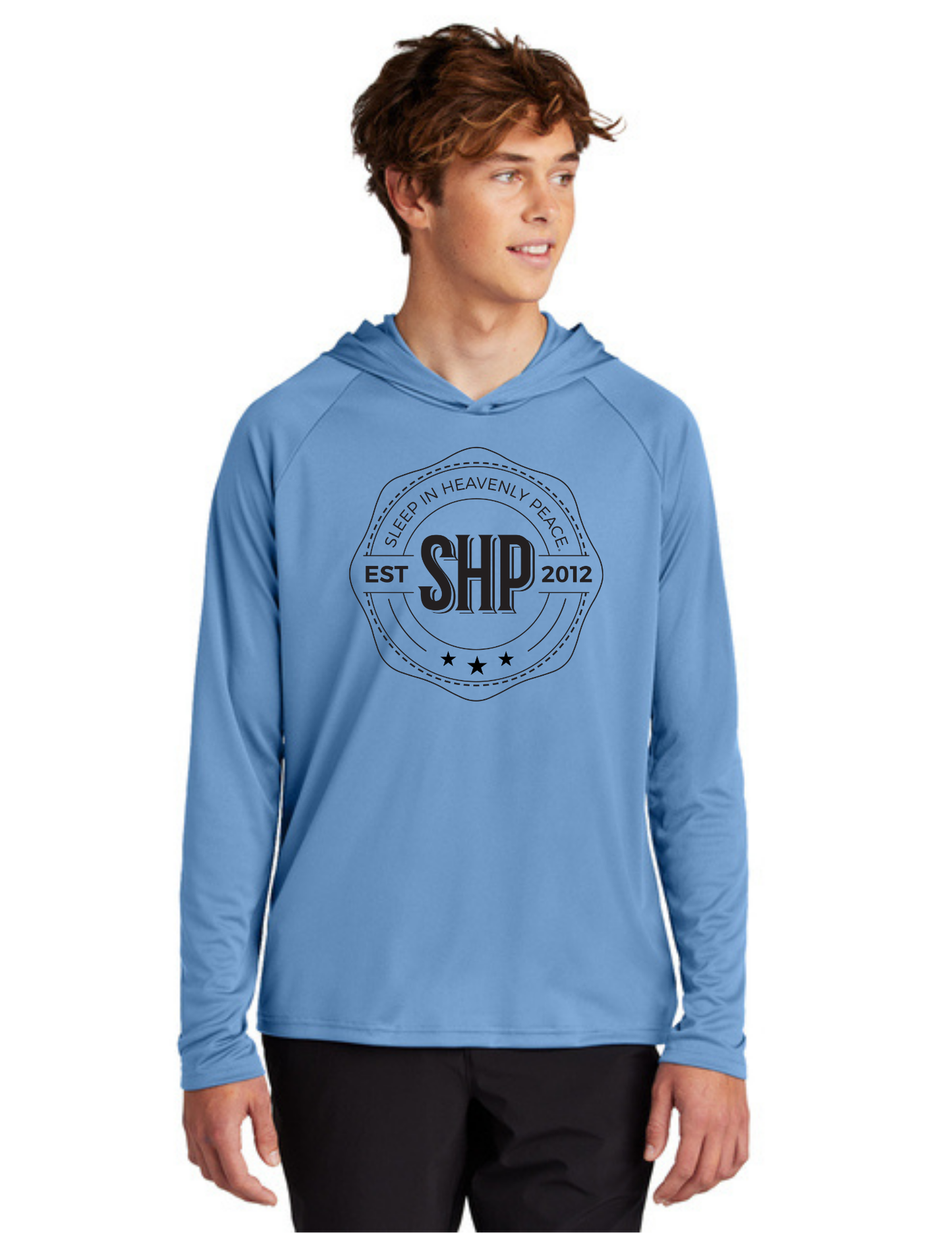 LEGACY - Hooded Performance UV Pullover (CAROLINA BLUE) - "ESTABLISHED" LOGO