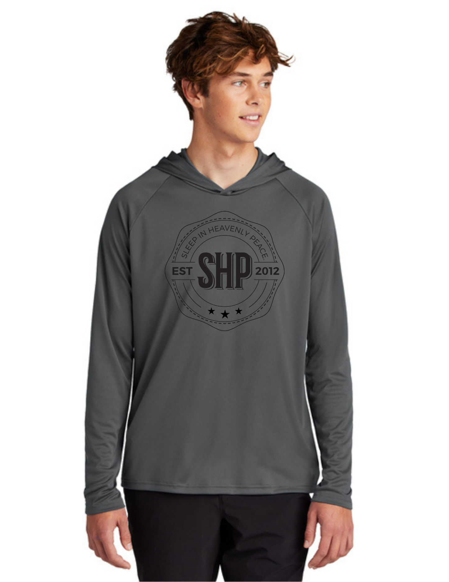 LEGACY - Hooded Performance UV Pullover (CHARCOAL) - "ESTABLISHED" LOGO