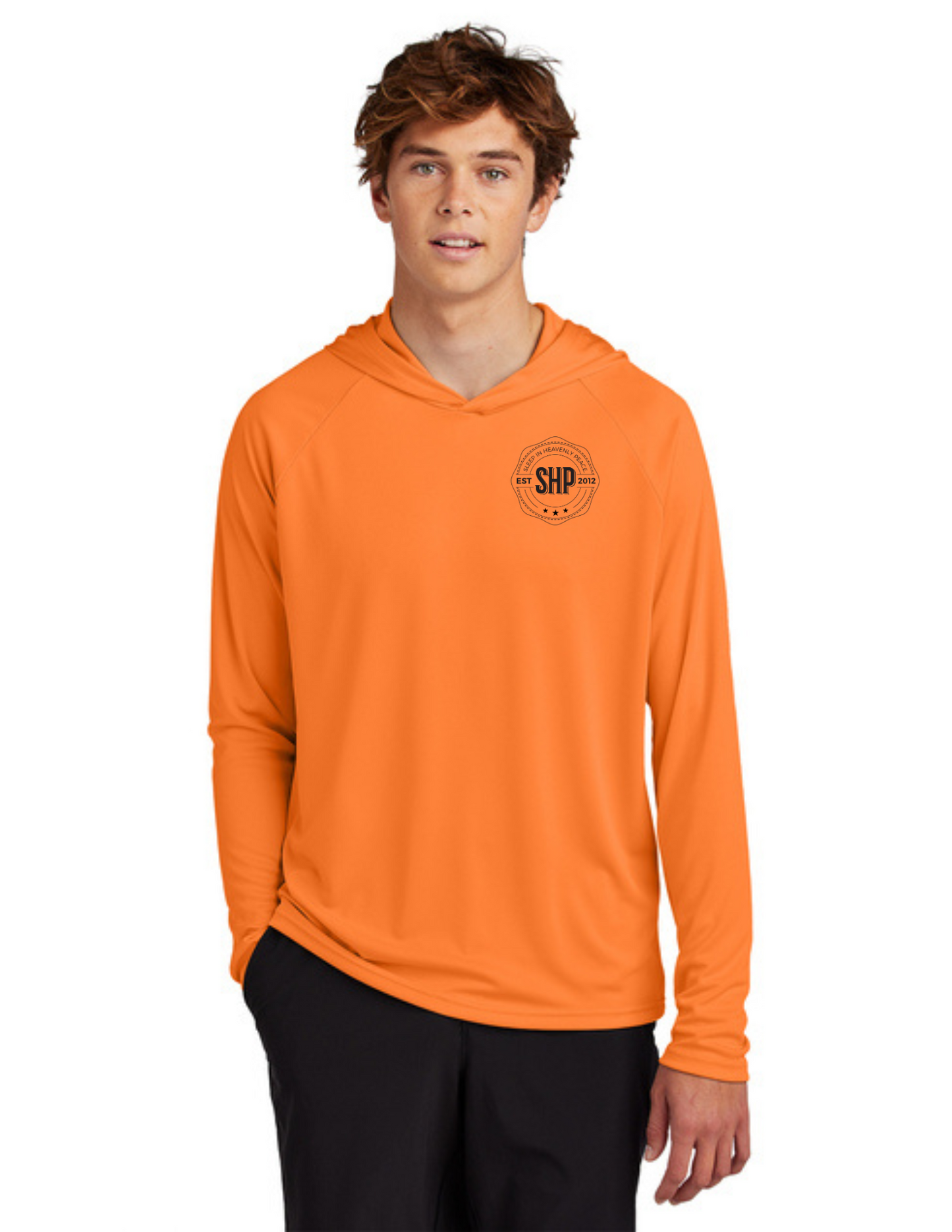 LEGACY - Hooded Performance UV Pullover (NEON ORANGE) - "ESTABLISHED" LOGO