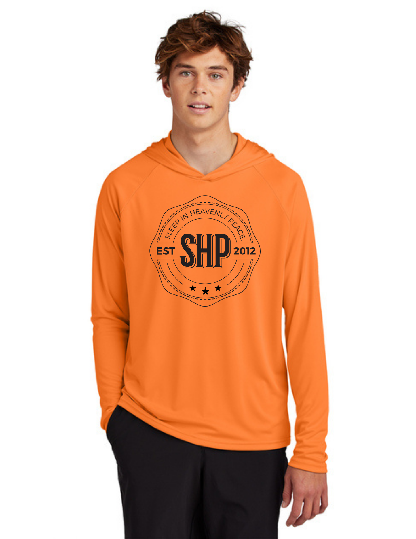 LEGACY - Hooded Performance UV Pullover (NEON ORANGE) - "ESTABLISHED" LOGO