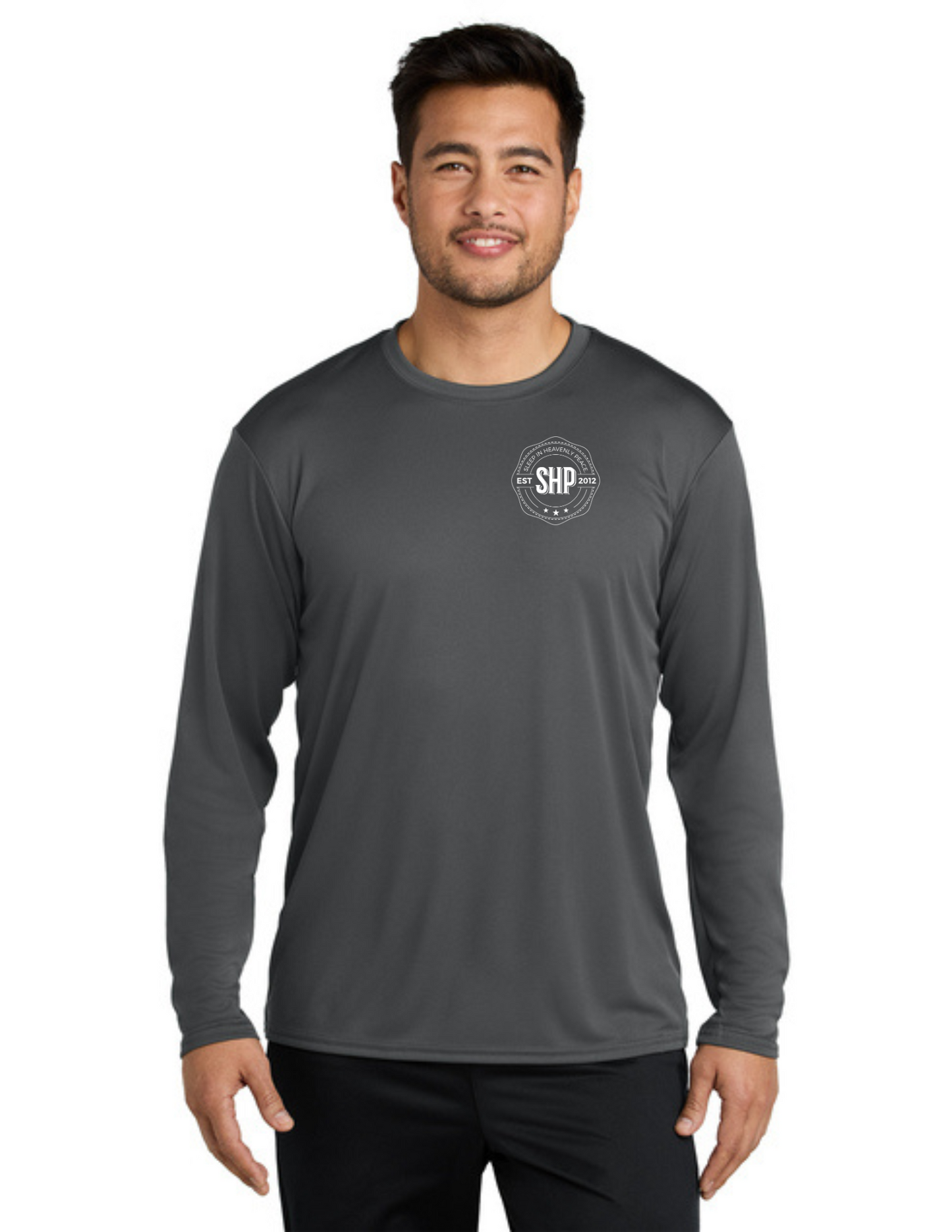 LEGACY - Long Sleeve Performance UV Shirt (CHARCOAL) - "ESTABLISHED" LOGO