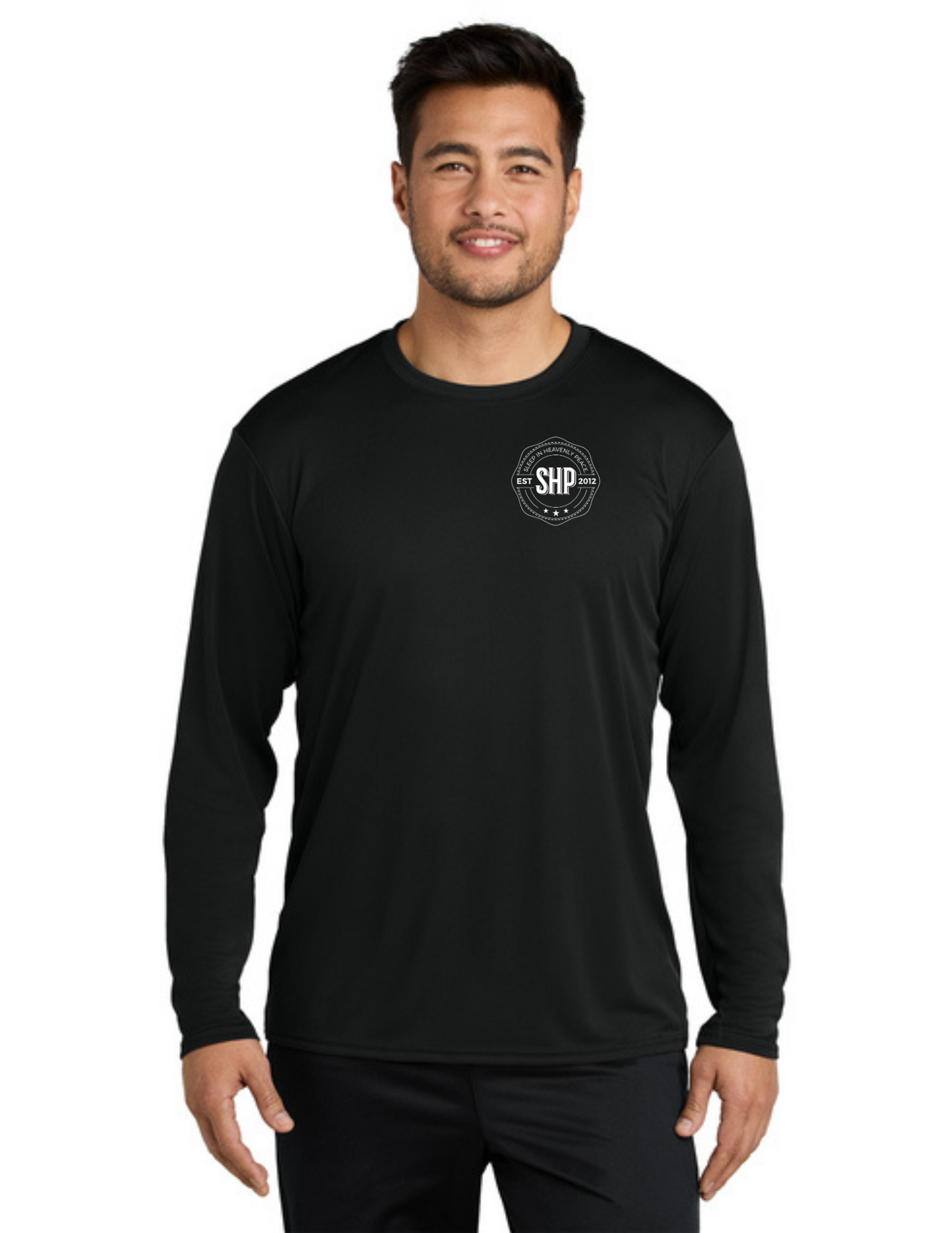 LEGACY - Long Sleeve Performance UV Shirt (JET BLACK) - "ESTABLISHED" LOGO