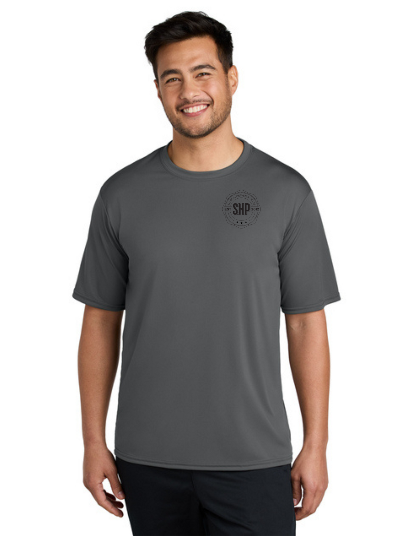 LEGACY - Short Sleeve UV Performance Shirt (CHARCOAL) - "ESTABLISHED" LOGO