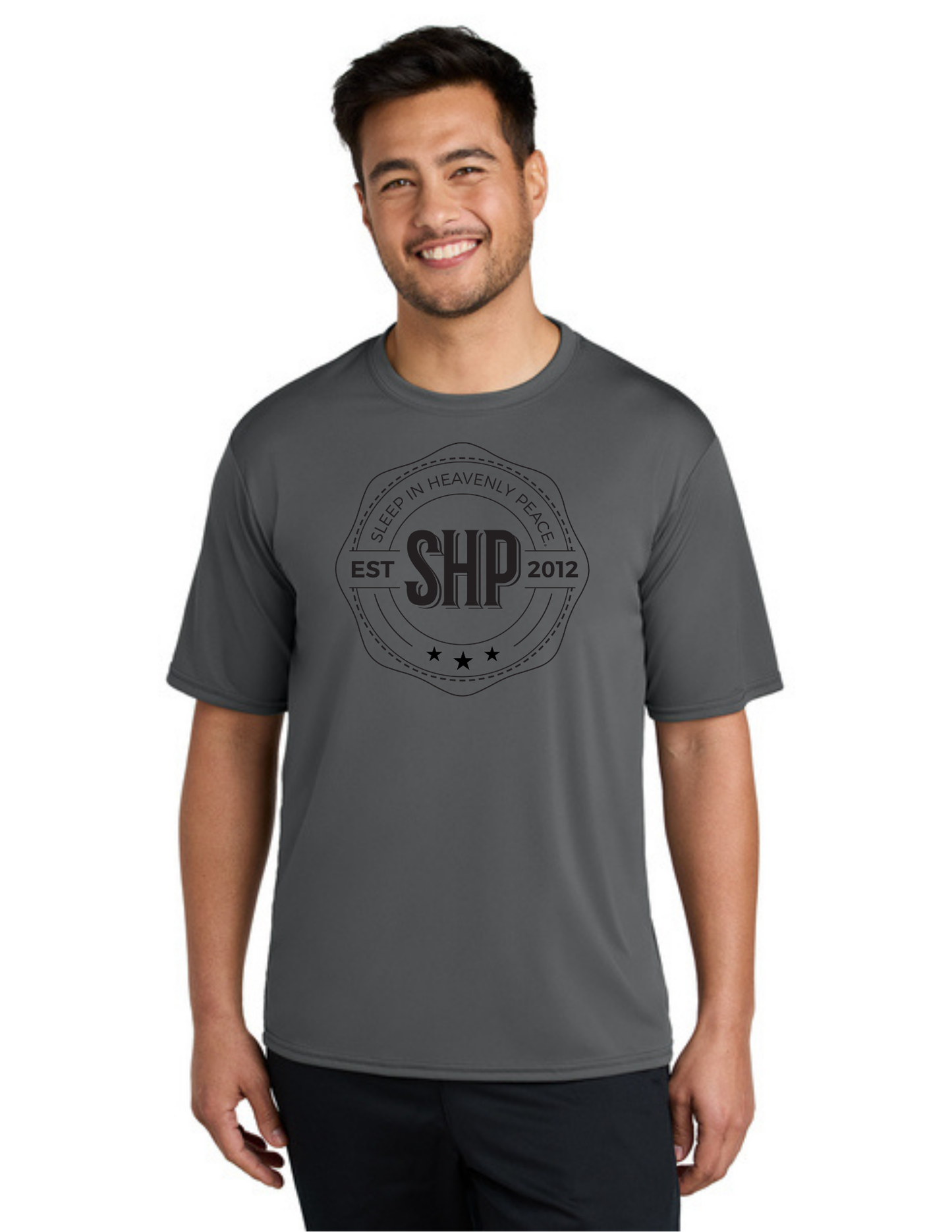 LEGACY - Short Sleeve UV Performance Shirt (CHARCOAL) - "ESTABLISHED" LOGO