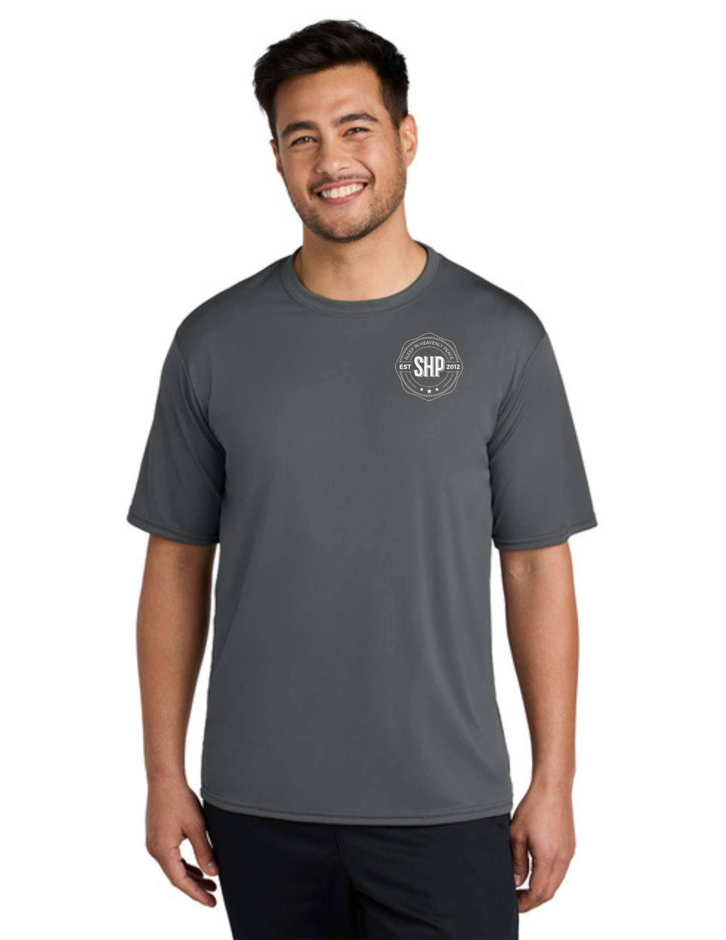 LEGACY - Short Sleeve UV Performance Shirt (CHARCOAL) - "ESTABLISHED" LOGO