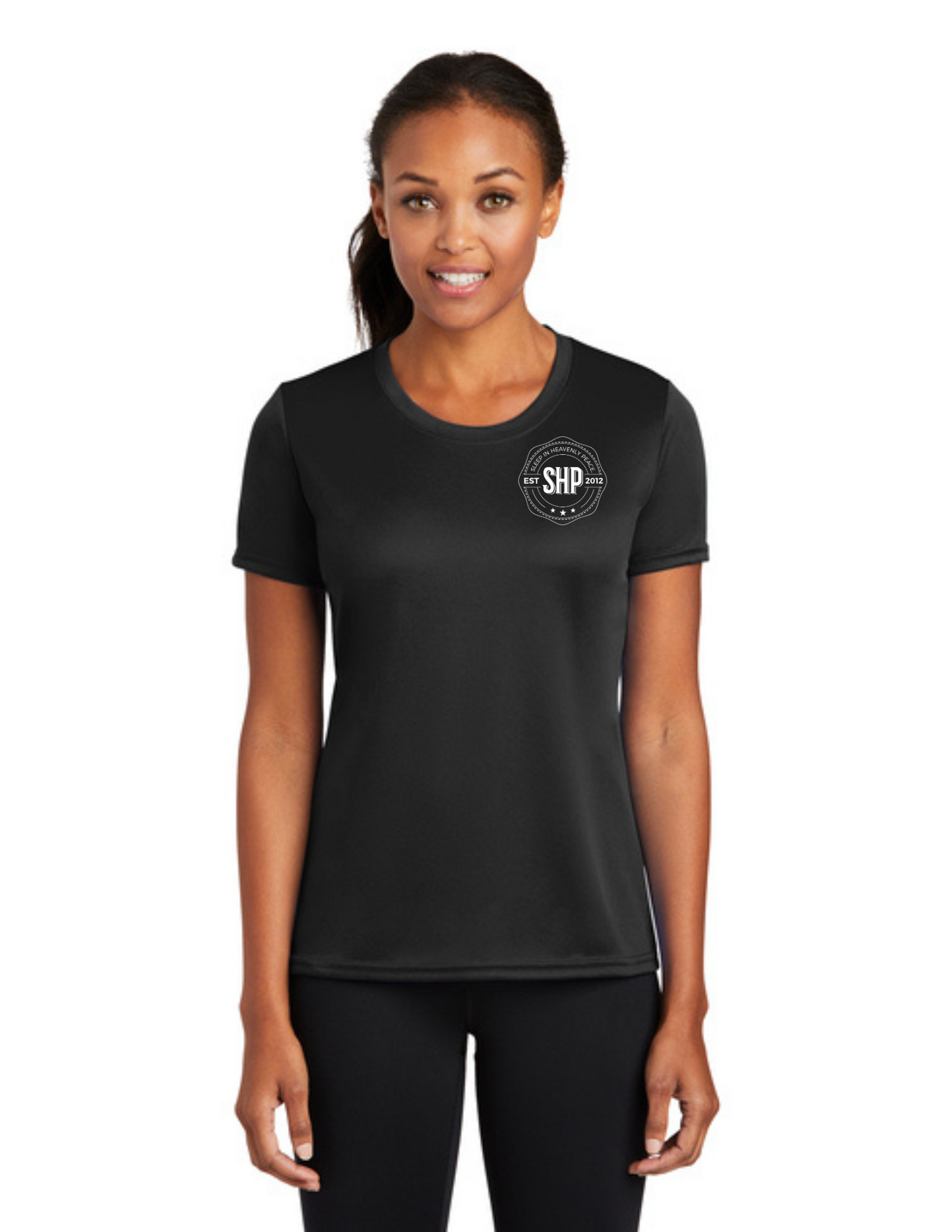 LEGACY - (WOMEN’S) Short Sleeve UV Performance Shirt (JET BLACK) - "ESTABLISHED" LOGO