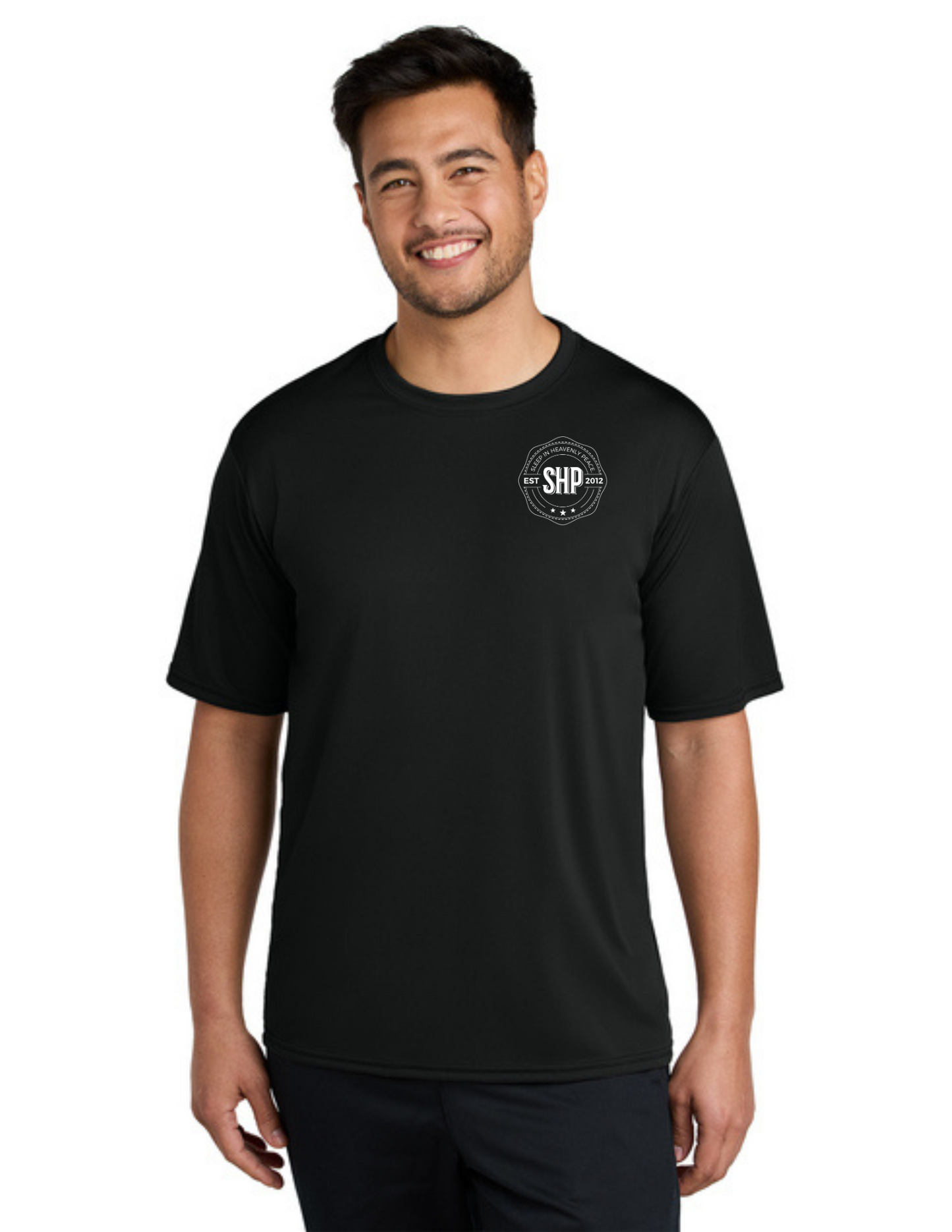 LEGACY - Short Sleeve UV Performance Shirt (JET BLACK) - "ESTABLISHED" LOGO