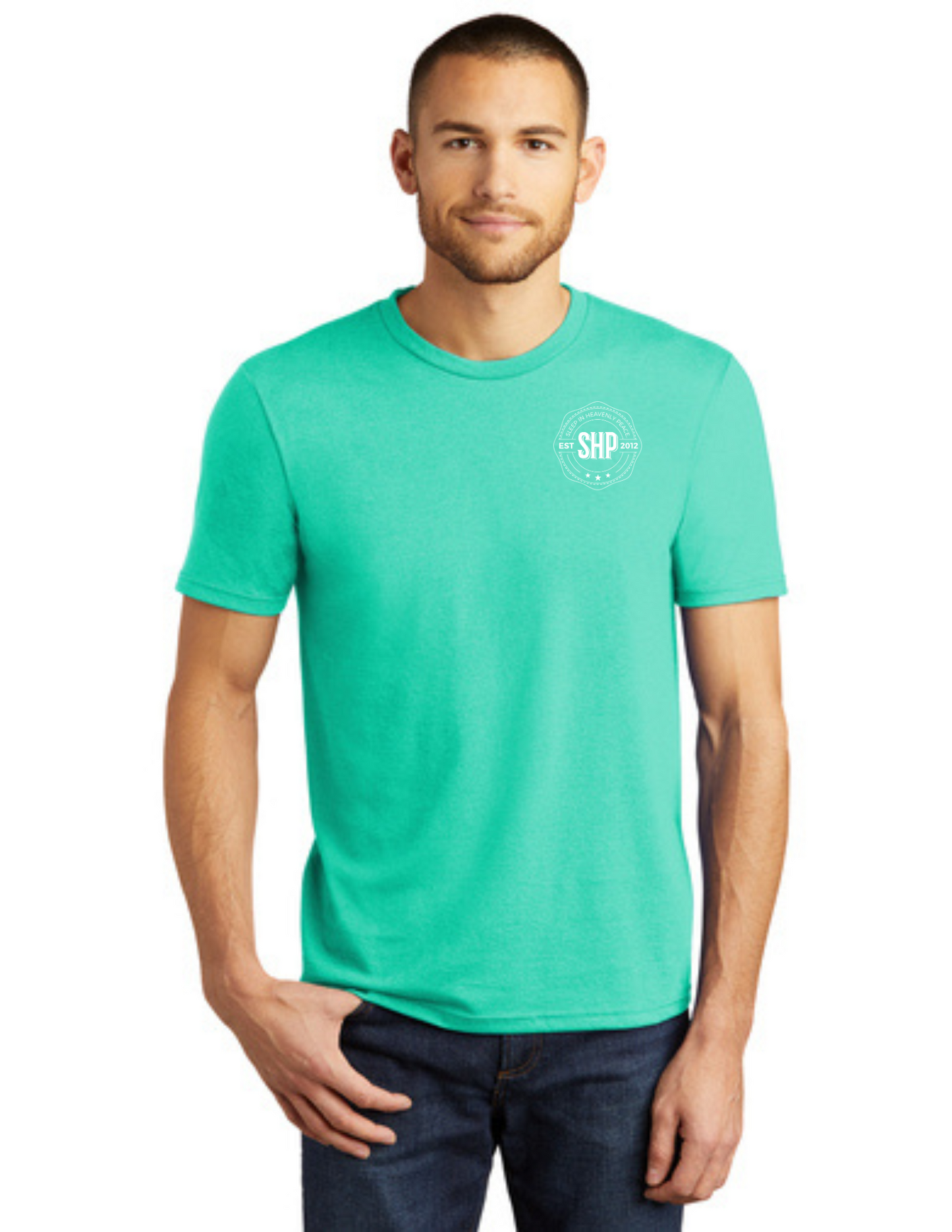 LEGACY - Short Sleeve (AQUA HEATHER) - "ESTABLISHED" LOGO