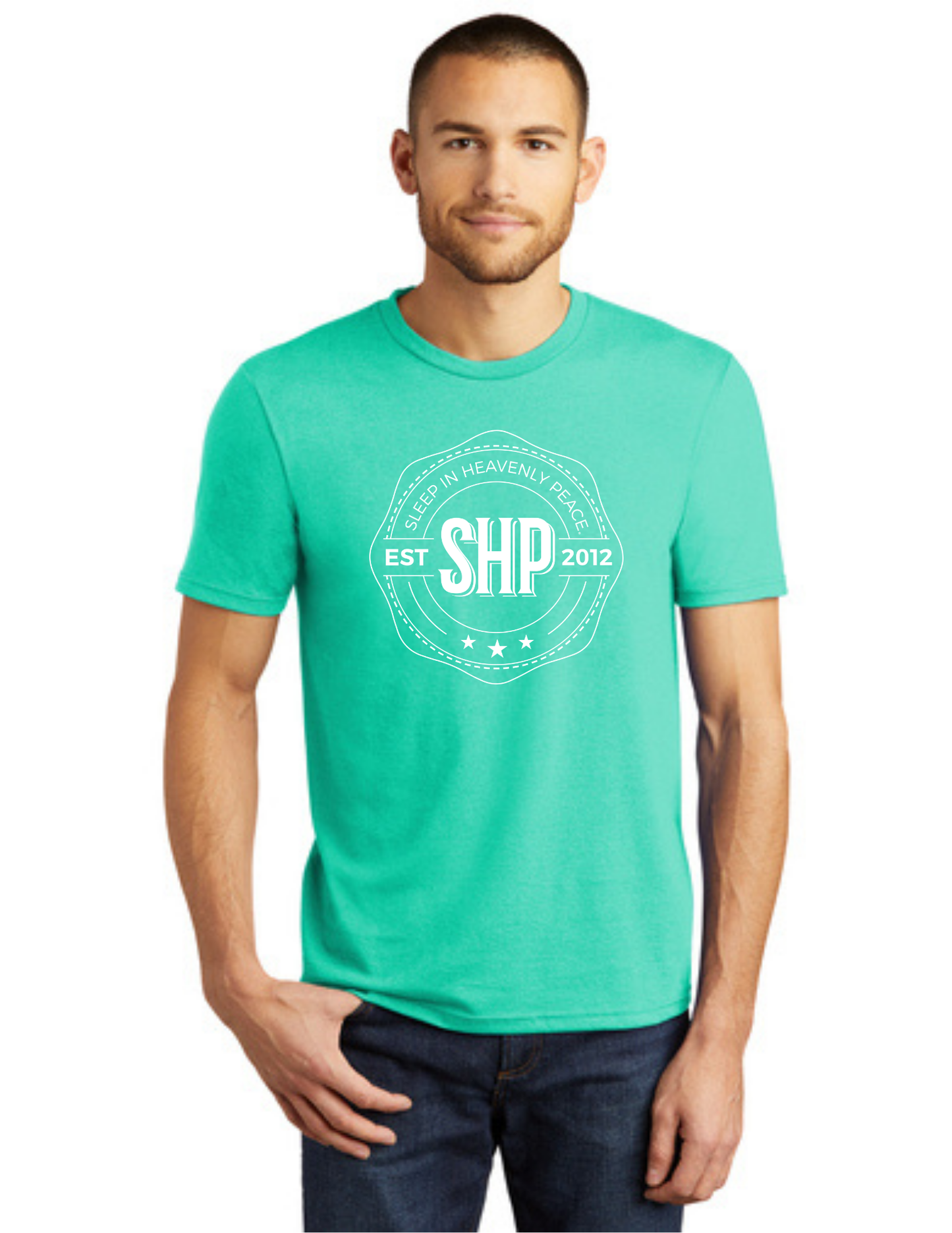 LEGACY - Short Sleeve (AQUA HEATHER) - "ESTABLISHED" LOGO