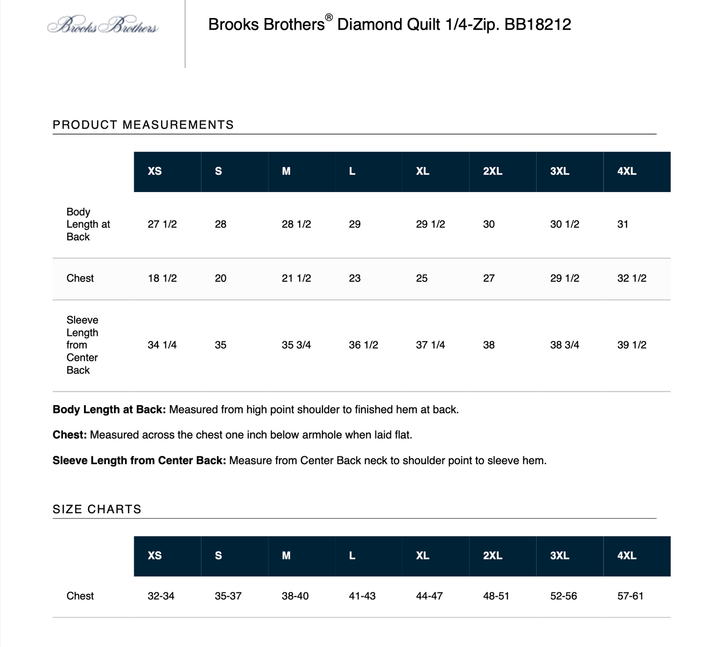 1/4 Zip - Brooks Brothers Diamond Quilt (NAVY) w/ Embroidery