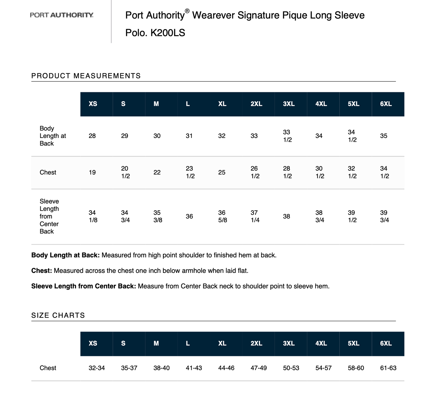 Long Sleeve - Port Authority Polo (RIVER BLUE NAVY)