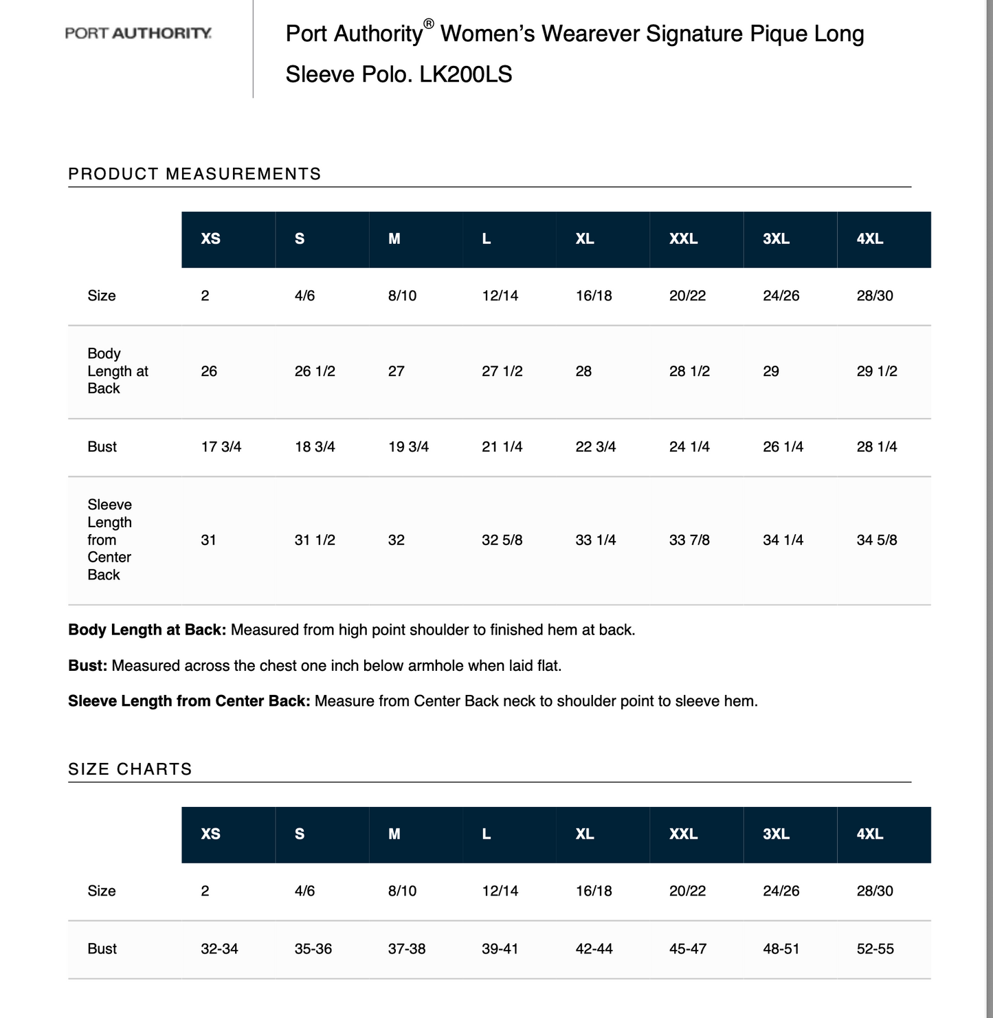 WOMEN'S Port Authority Long Sleeve Polo (WHITE)