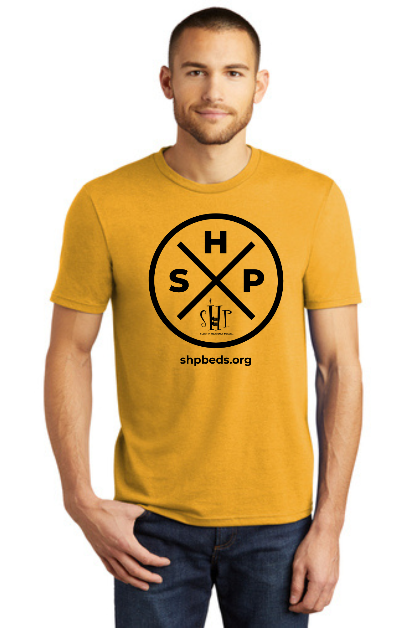 LEGACY - Short Sleeve (OCHRE YELLOW HEATHER) - “SLEEP CIRCLE” LOGO