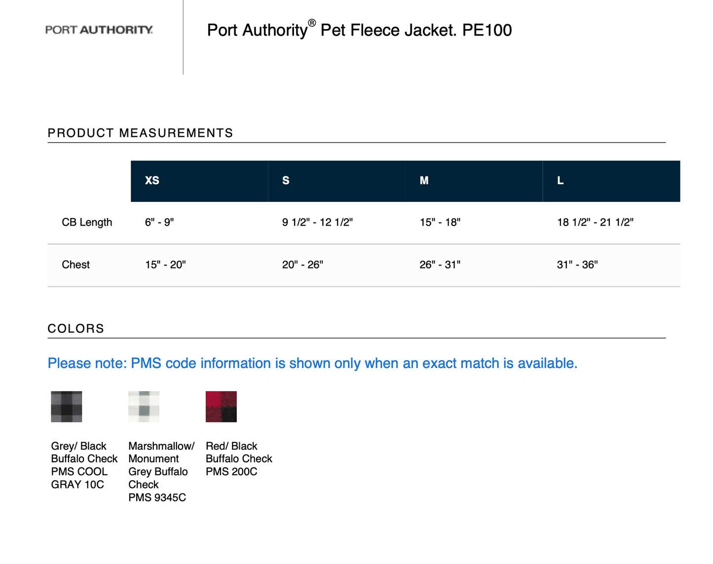 Port Authority® Pet Fleece Jacket (RED/ BLACK BUFFALO CHECK)