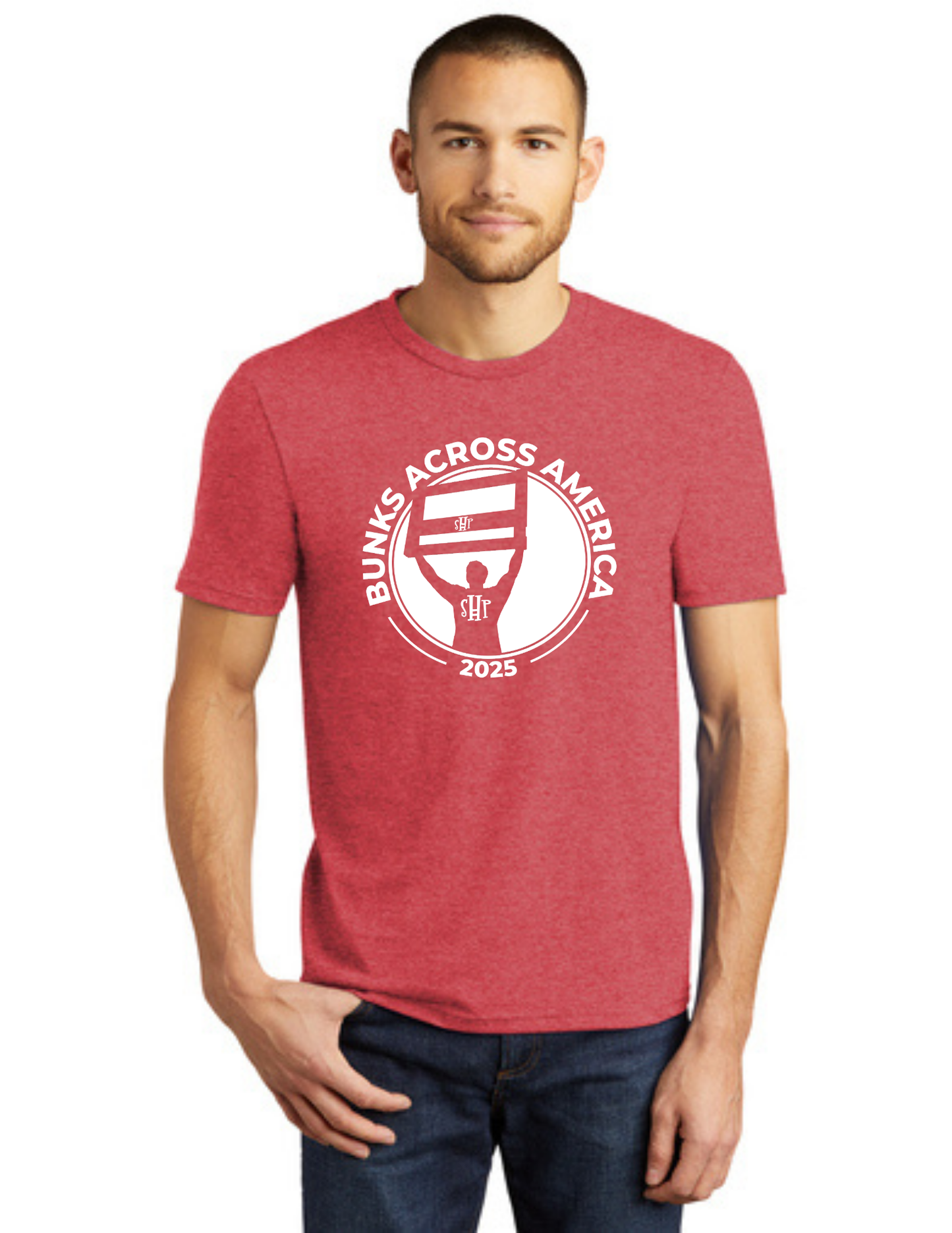 BAA 2025 - ADULT Short Sleeve - "Headboard Logo" (RED FROST)