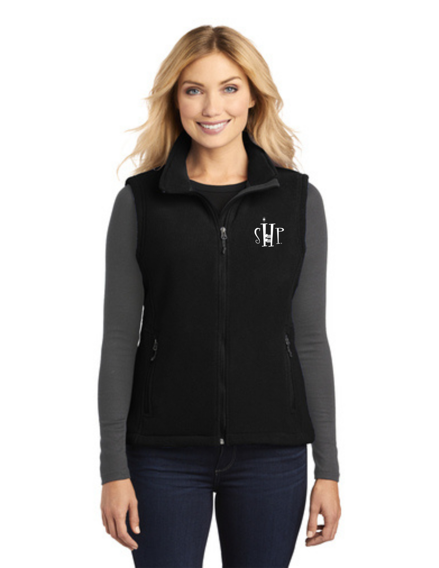 WOMEN'S Fleece Vest w/ Embroidery - "SHP" Logo