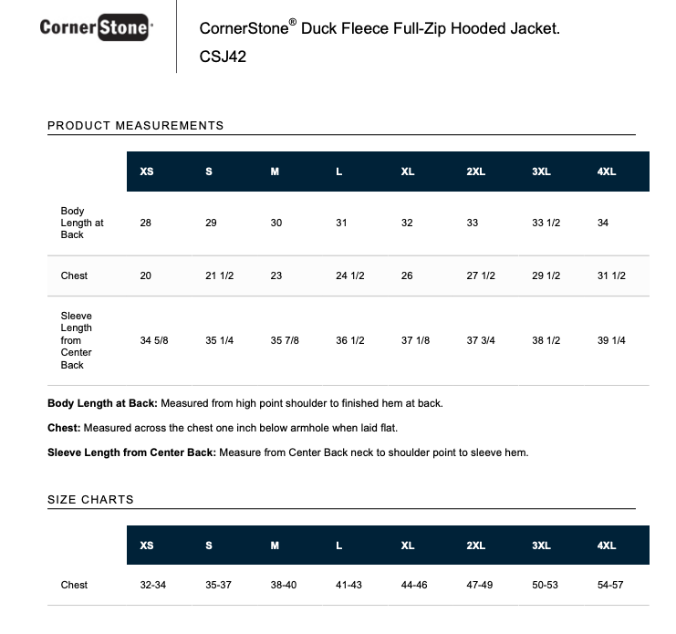 Full Zip - CornerStone Duck Fleece Hooded Jacket (NAVY/HEATHER GREY)