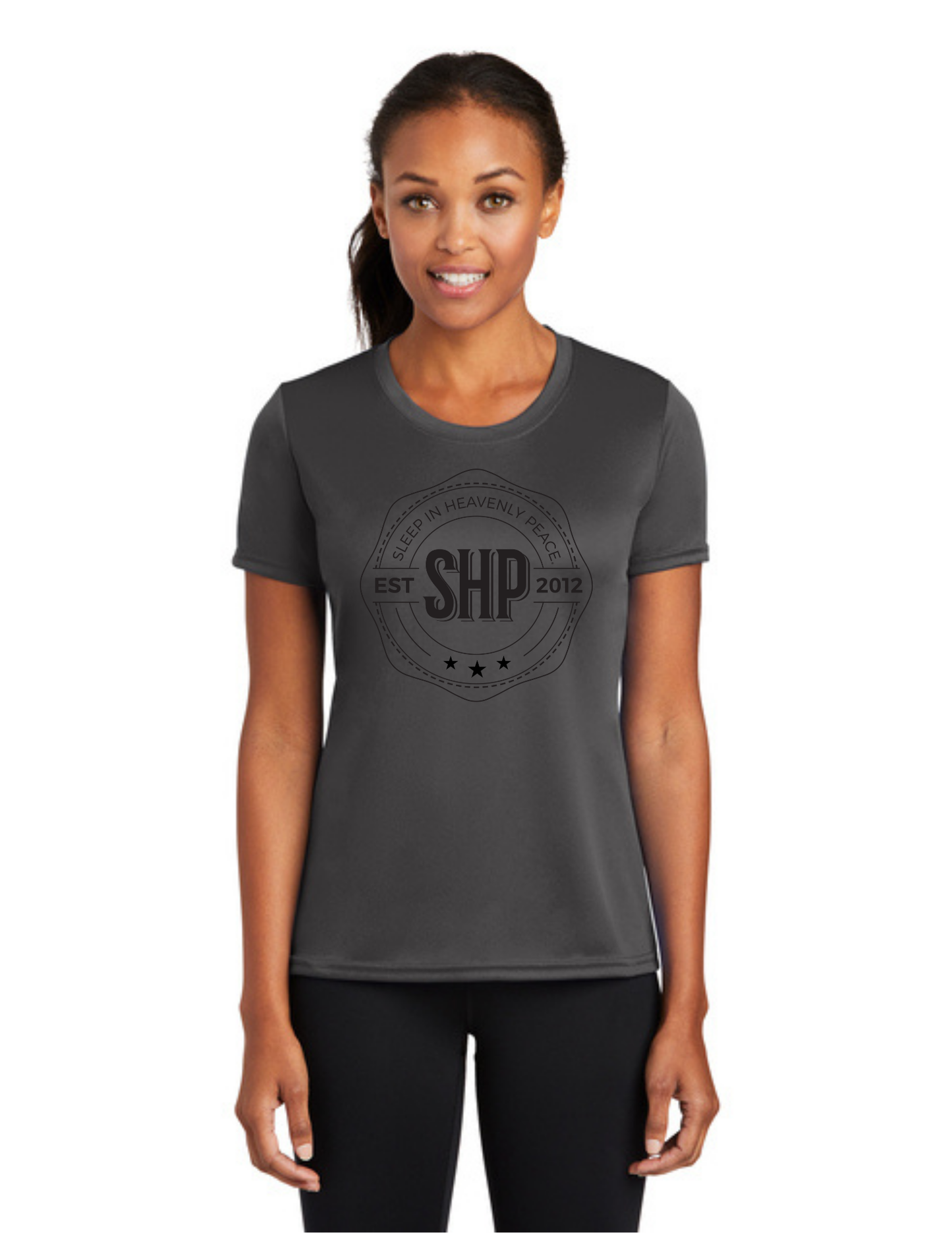 LEGACY - (WOMEN’S) Short Sleeve UV Performance Shirt (CHARCOAL) - "ESTABLISHED" LOGO