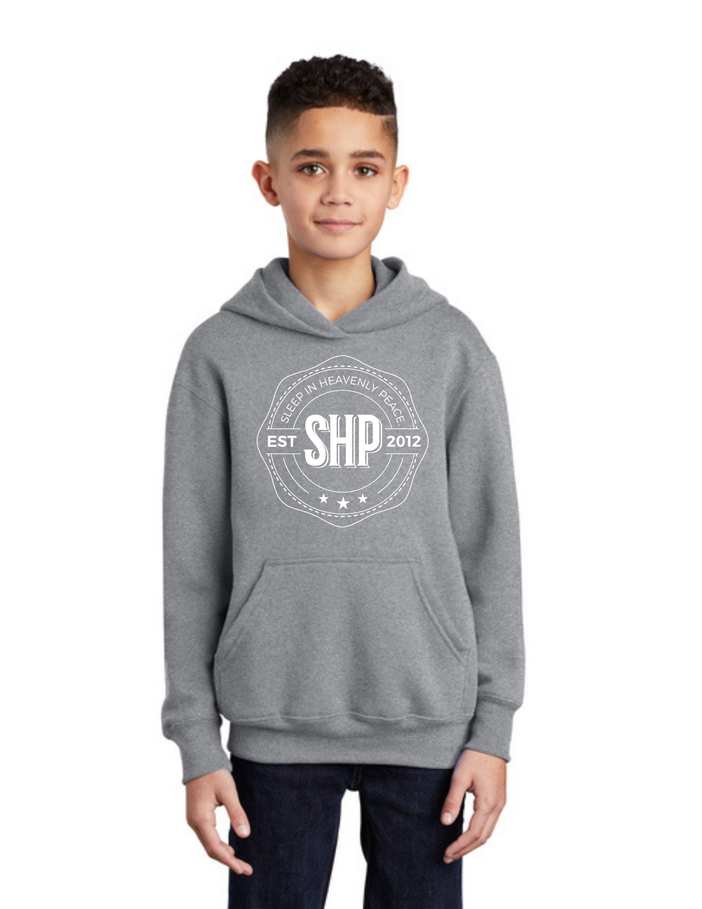 LEGACY - YOUTH Hoodie (ATHLETIC HEATHER) - “ESTABLISHED” LOGO
