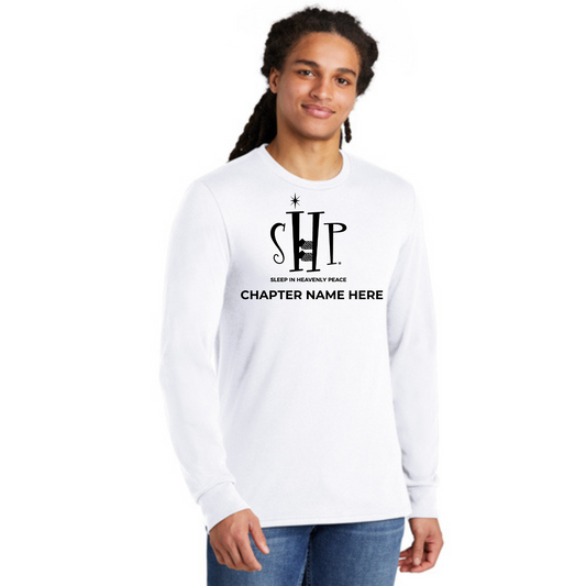 Long Sleeve Shirt w/ Chapter Name (WHITE) - Black Logos Only