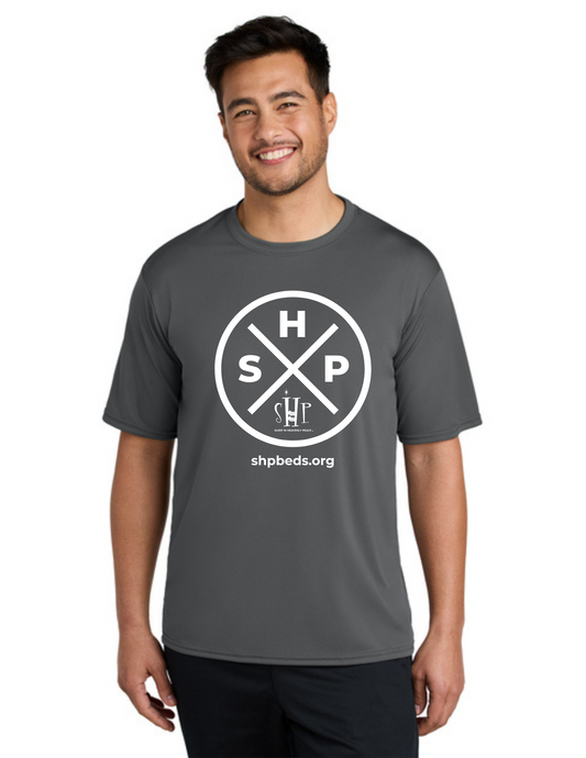 LEGACY - Short Sleeve UV Performance Shirt (CHARCOAL) - "SLEEP CIRCLE" LOGO