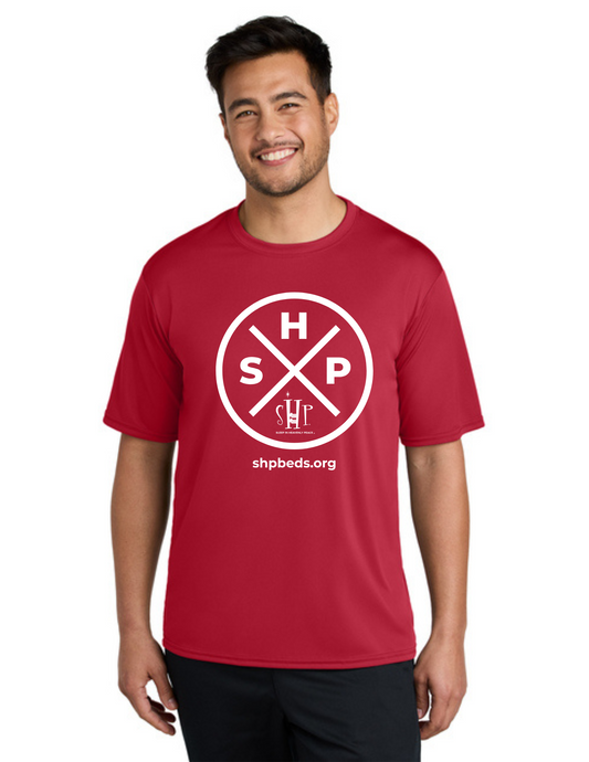 LEGACY - Short Sleeve UV Performance Shirt (RED) - "SLEEP CIRCLE" LOGO