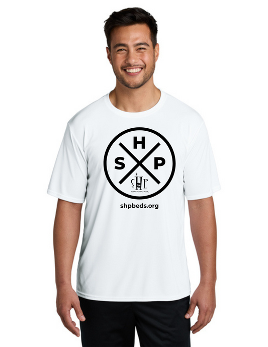 LEGACY - Short Sleeve UV Performance Shirt (WHITE) - "SLEEP CIRCLE" LOGO