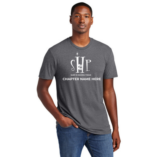 Official Staff T-Shirt (TALL) with Chapter Name (Heather Grey) White & Black Print