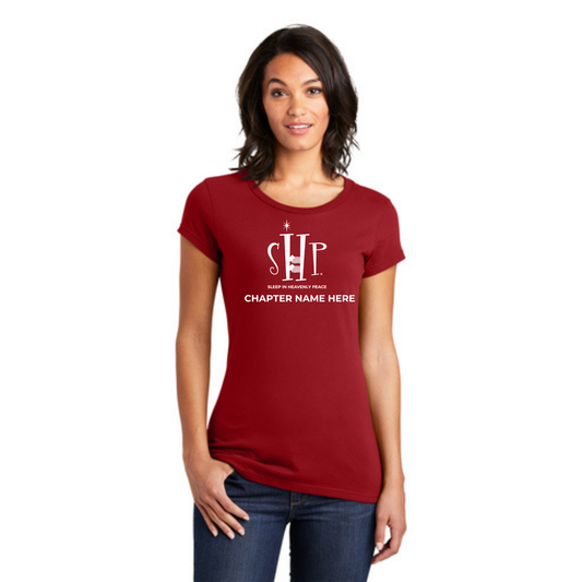 Women's Official Staff T-Shirt with Chapter Name (RED) White & Black Print